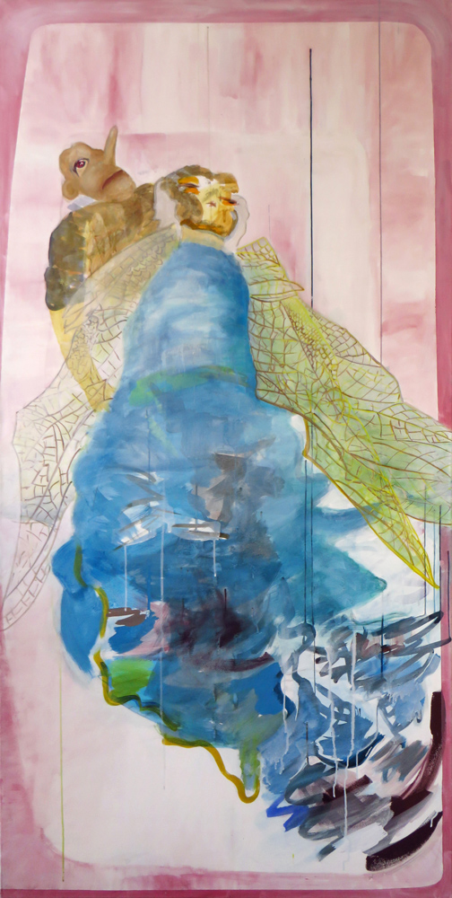 „Absenz in Präsens“, 2018, Acryl auf Leinwand, 200 x 100 cm